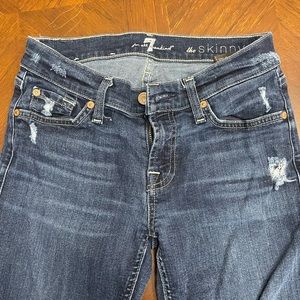 7 for All Mankind Distressed Skinny Jeans